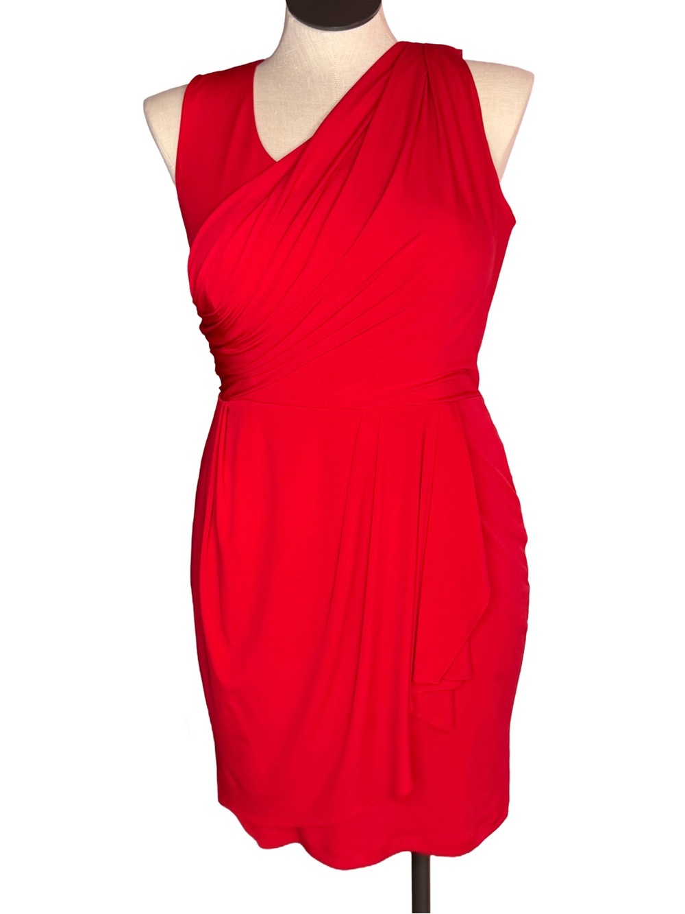 Calvin Klein | Red Draped Ruched Dress | Size 10
